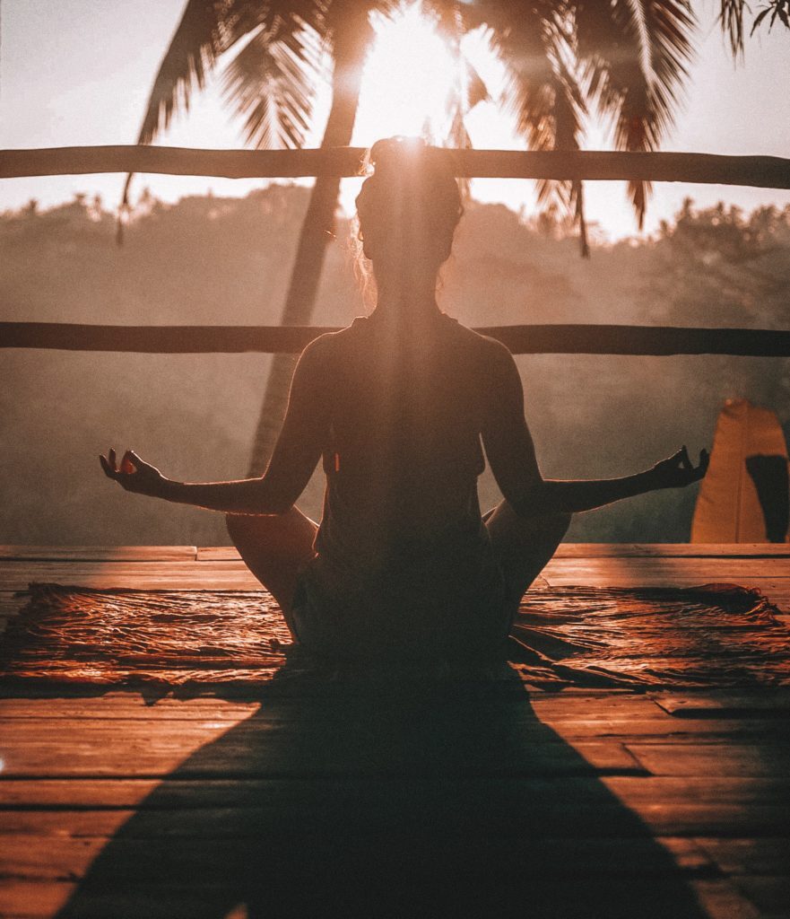 meditation on balcony